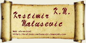 Krstimir Malušević vizit kartica